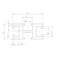 T-track профиль (20х40)